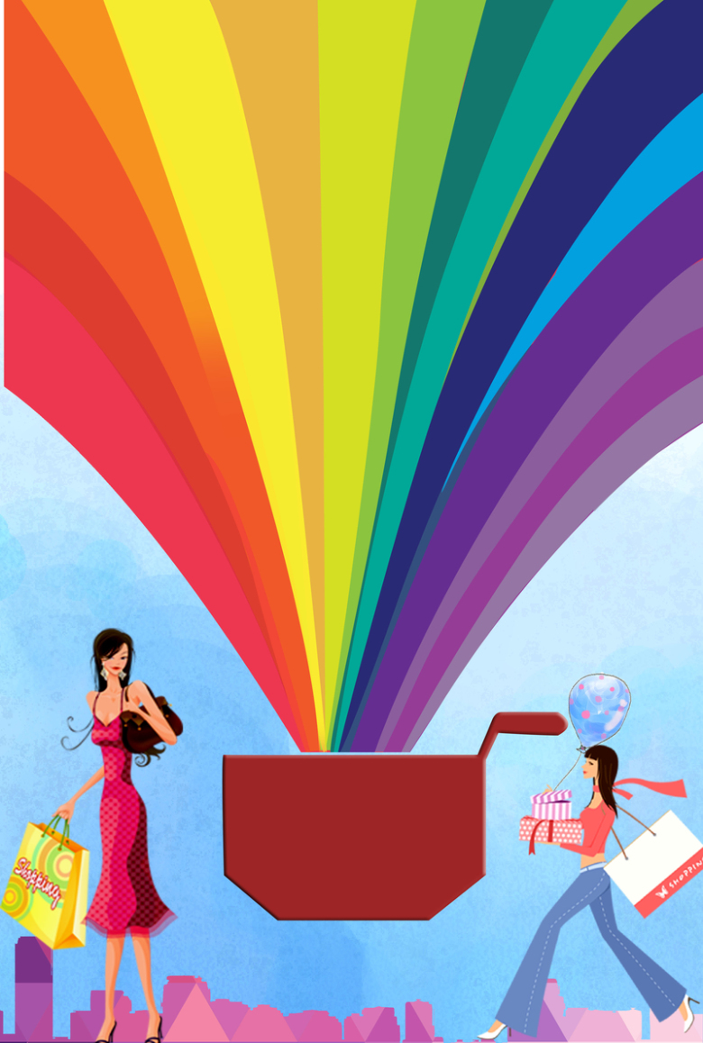 七彩动感海报背景素材