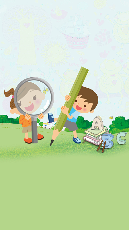 卡通学习人物背景素材_卡通学习人物背景图片下载_觅元素