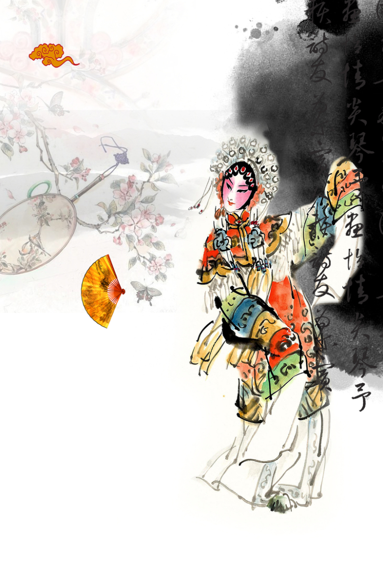 中国戏剧海报背景免抠素材免费下载_觅元素51yuansu.com