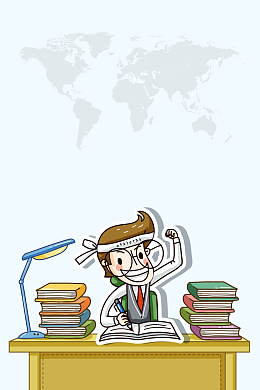 矢量扁平化学生学习读书海报背景