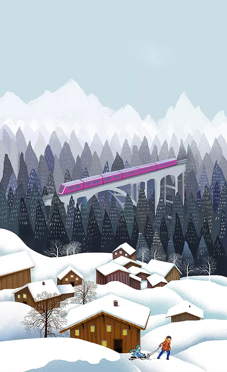雪地列车海报设计
