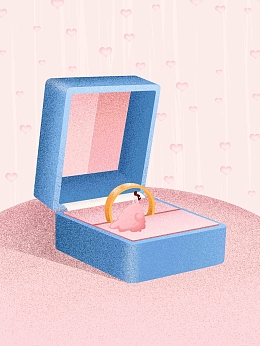 创意插画我们结婚吧手绘
