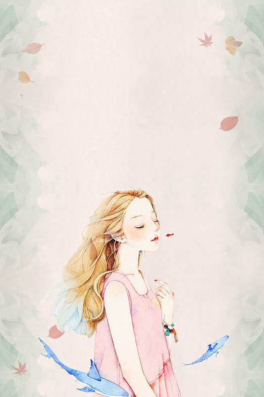 邂逅美丽的你海报背景素材