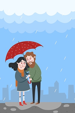 简约大气清新下雨背景