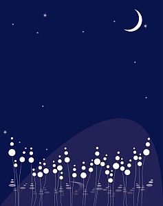 矢量卡通儿童画夜景背景素材