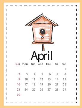 日历2017年4月挂历日期时间