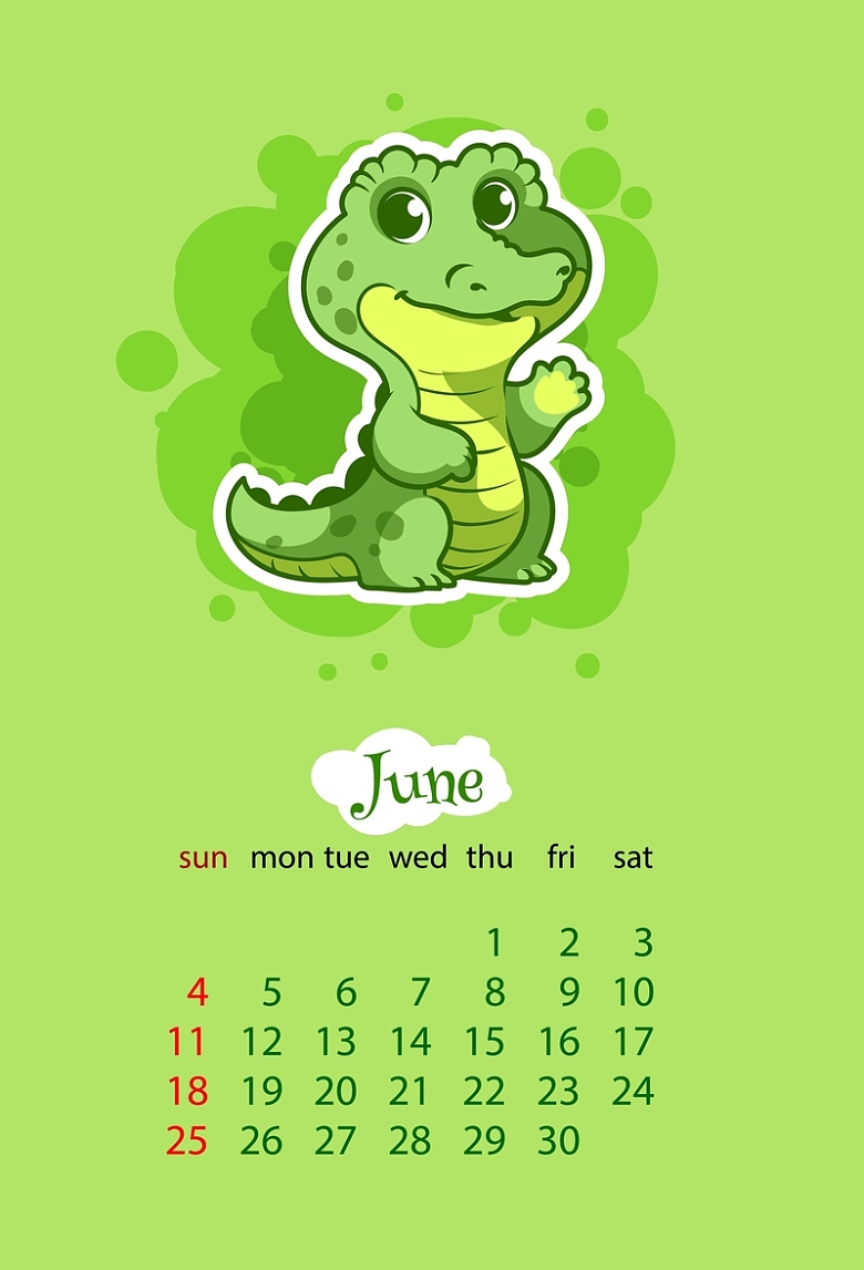 日历2017年6月挂历日期时间