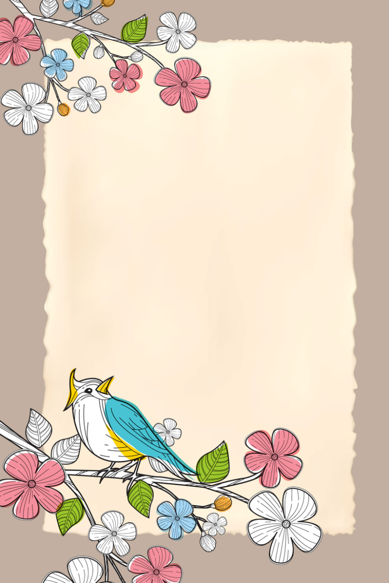 简约唯美花朵边框母亲节海报背景素材