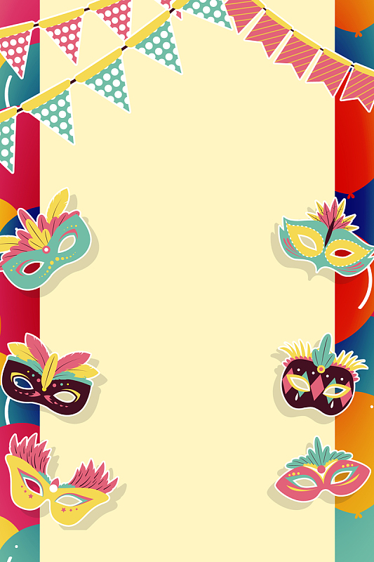 聚会狂欢俱乐部娱乐卡通面具背景