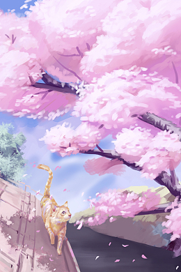 唯美浪漫粉色春季樱花节海报