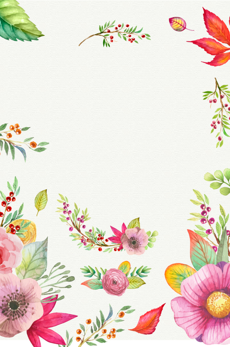 唯美水彩画花朵海报背景