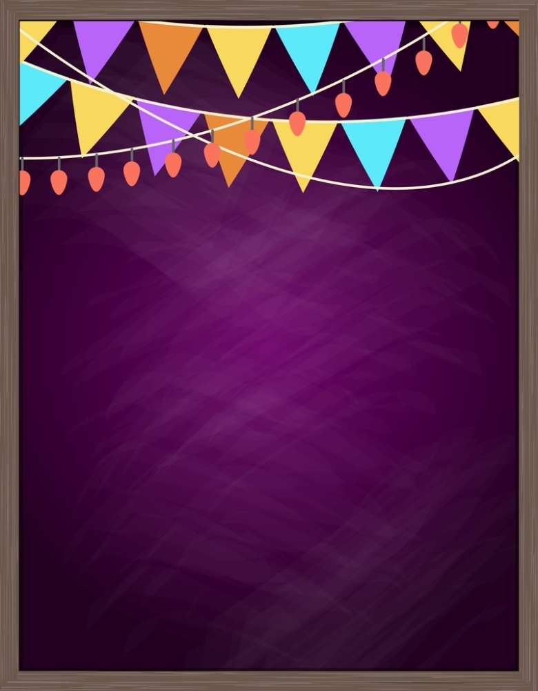 矢量卡通手绘吊旗彩带庆祝背景素材