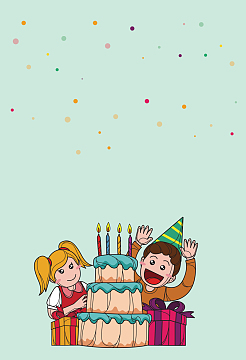 卡通可爱儿童生日插画海报背景素材