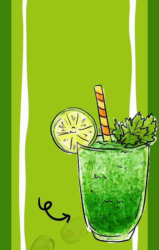 冷饮店蔬果冰沙手绘海报背景模板