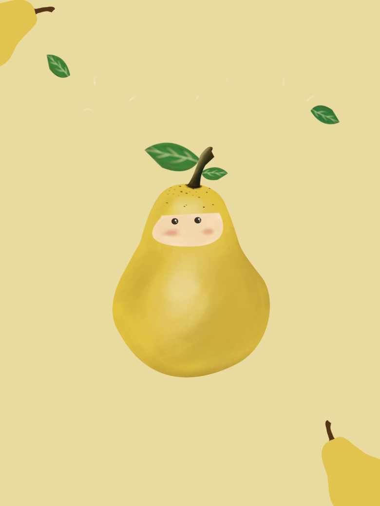 小清新简约水果雪梨海报背景素材