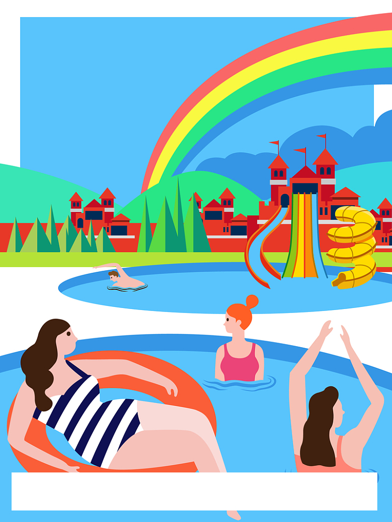 夏季水上乐园卡通背景