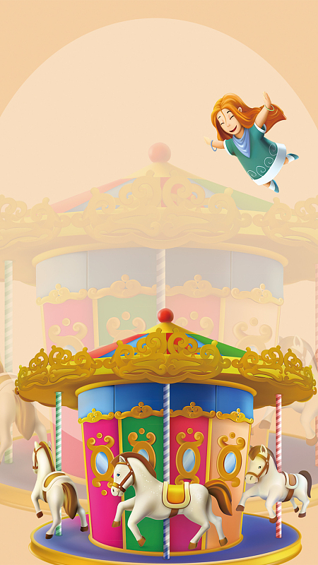 可爱卡通儿童游乐园背景图