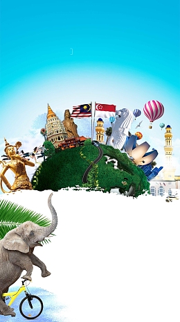 泰国旅游旅行大象背景