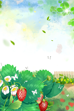 美味草莓采摘创意海报