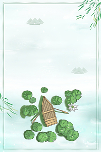 绿色手绘六月你好宣传海报