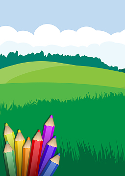 幼儿园彩色铅笔绘画海报背景