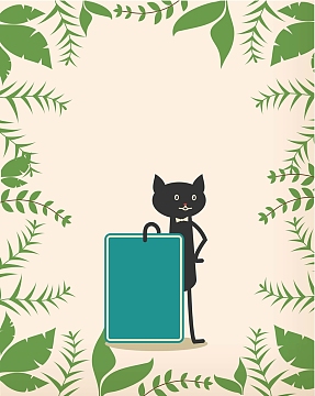 简约卡通猫背景图