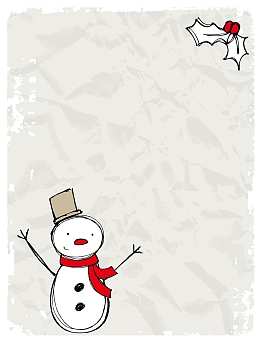 矢量卡通手绘雪人背景素材