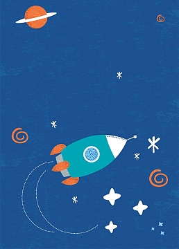 矢量儿童画宇宙飞船背景素材