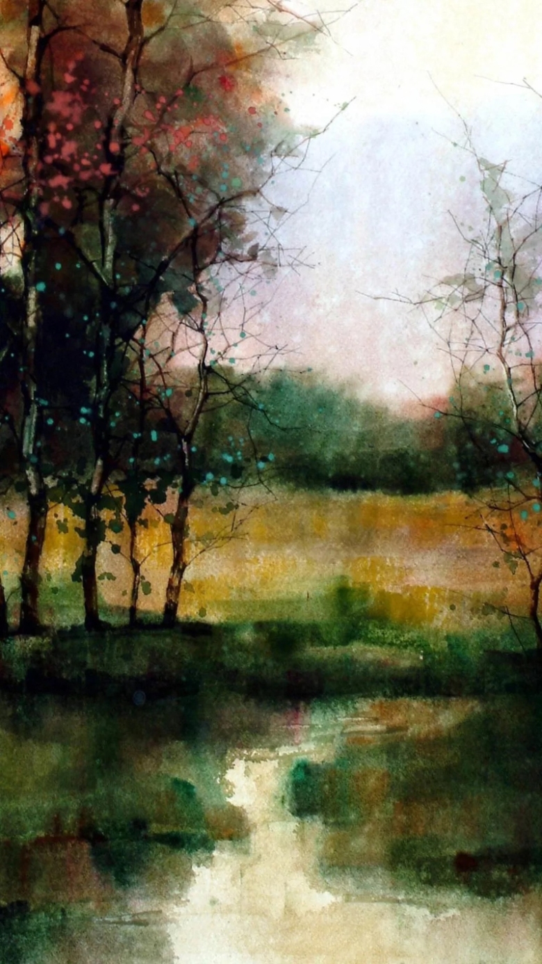 中国风彩色国画风景h5背景