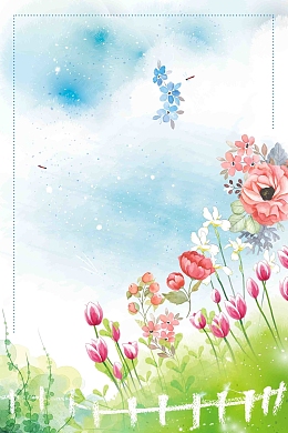 小清新水彩鲜花店海报背景模板