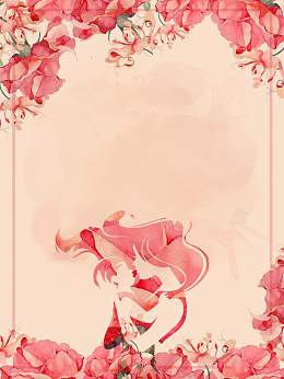 粉色唯美插画母亲节海报背景素材