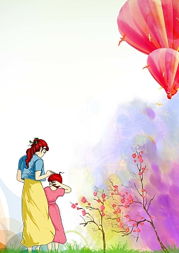 母亲节插画海报背景模板