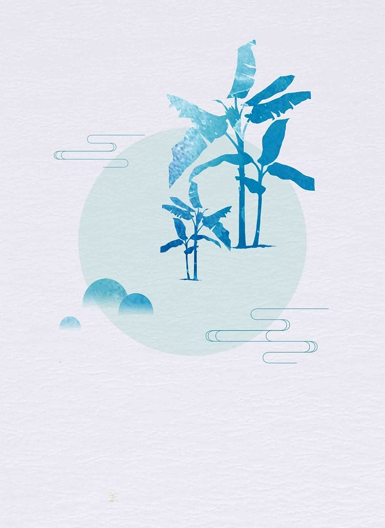 手绘24节气处暑宣传海报背景模板