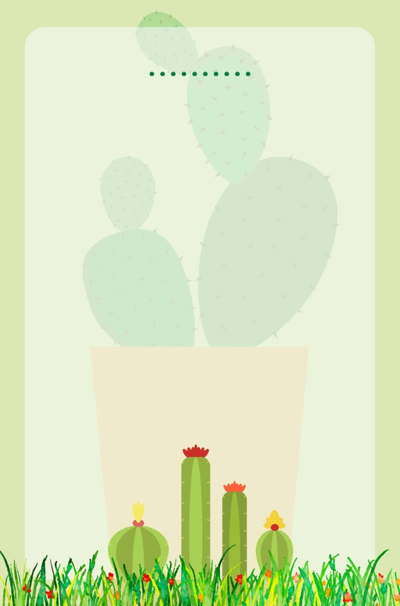 清新文艺简约创意仙人掌背景