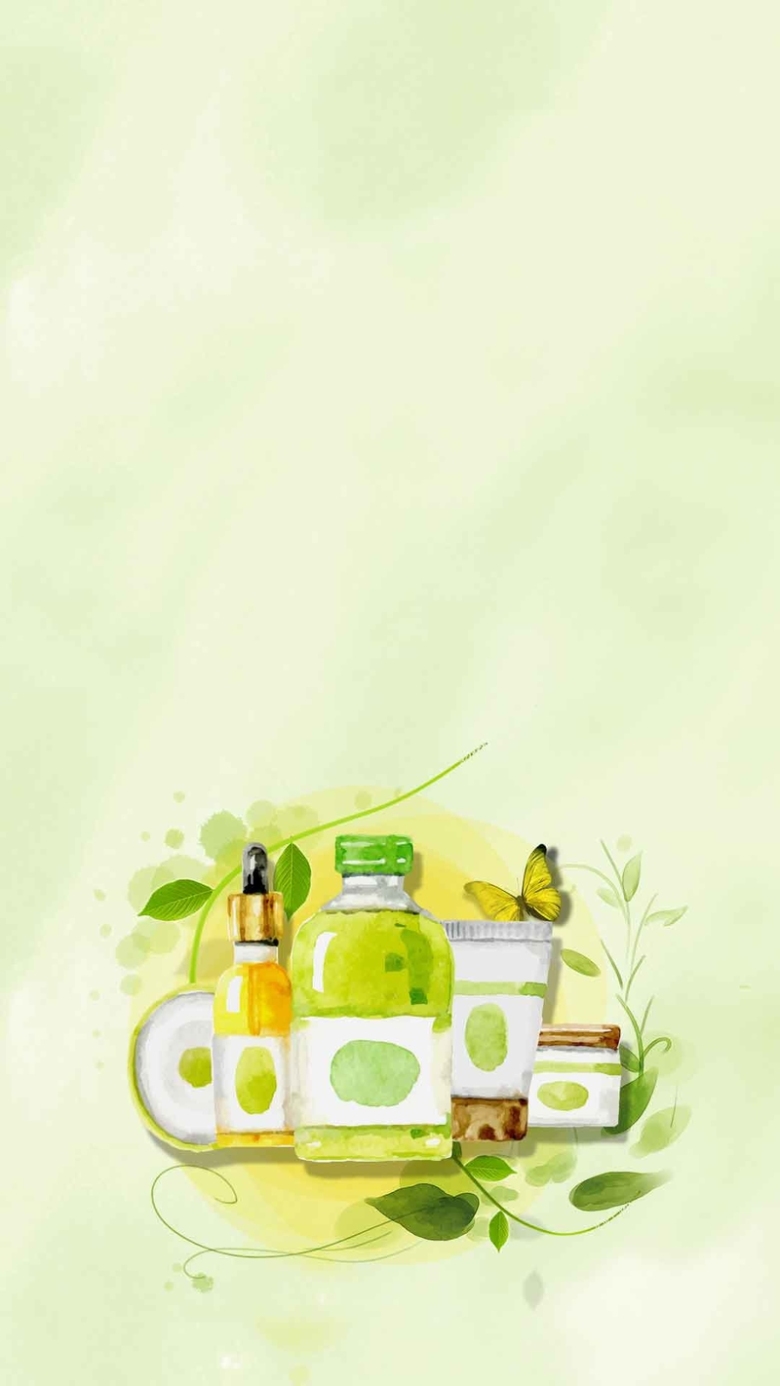 草本植物化妆品促销h5背景素材