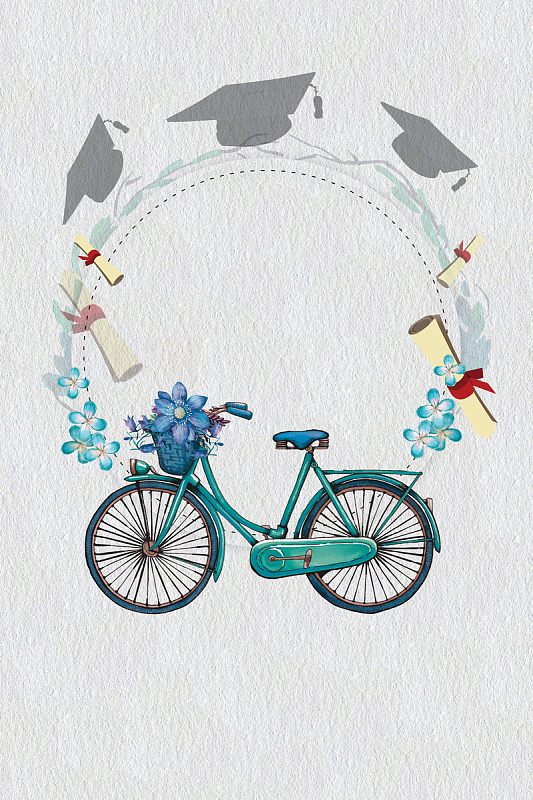 文艺简约毕业季海报背景模板