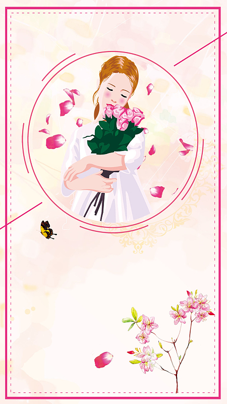 手绘唯美 9月花期花店宣传psd分层h5