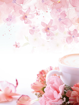 温馨鲜花咖啡教师节海报背景psd