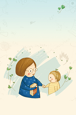 卡通手绘感谢恩师教师节