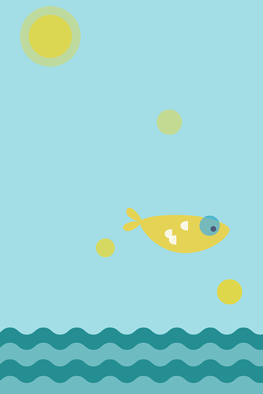 卡通手绘海洋生物