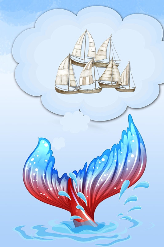 卡通手绘海洋生物