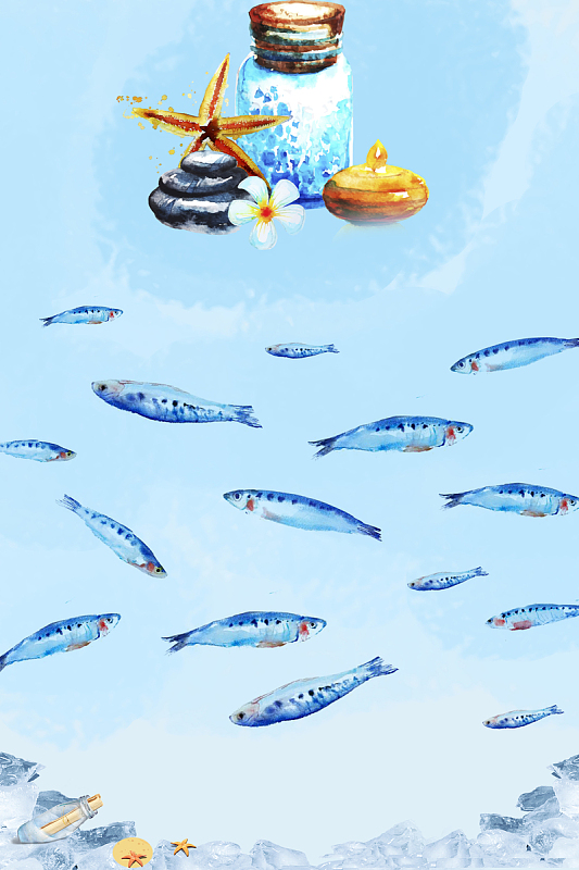 卡通手绘海洋生物