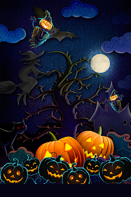 万圣惊魂夜海报背景素材