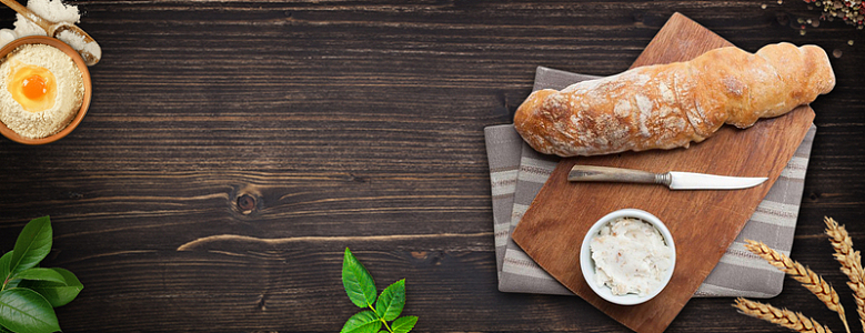 下午茶面包小清新质感黑色背景