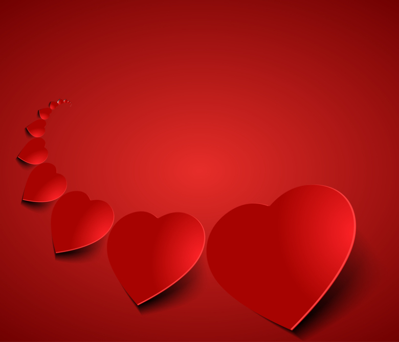 红色质感大气爱心情人节海报背景素材