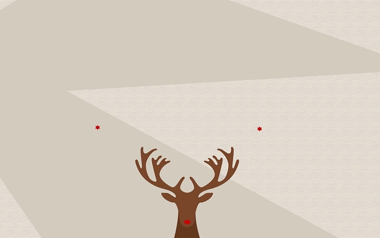 圣诞节麋鹿个性简约方正大气淡雅背景图
