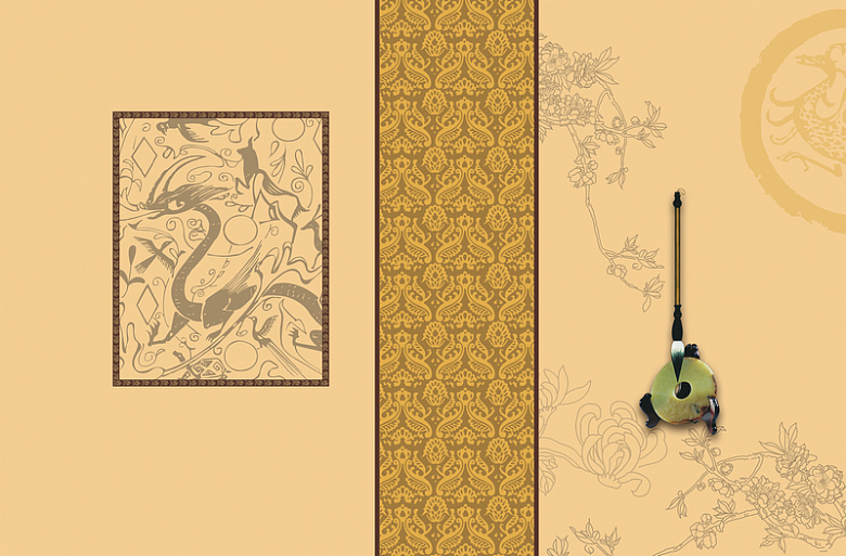 中式古典复古新年礼盒海报背景素材