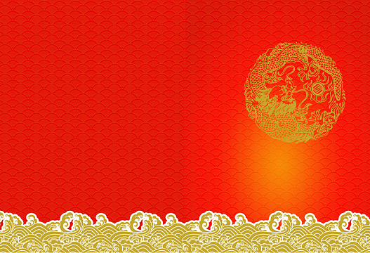 红色背景金色镂空图案