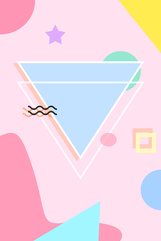马卡龙色清新梦幻几何叠加波普风可爱背景