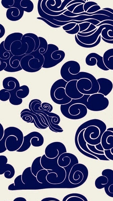 白底蓝色祥云底纹h5背景图